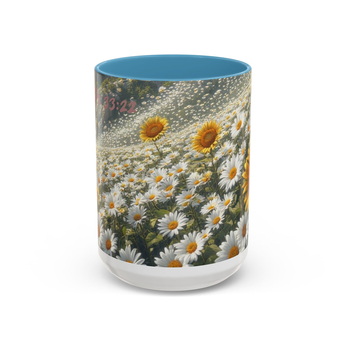 Daisy & Sunflower Field Accent Coffee Mug — Floral Nature Scene (11/15oz)