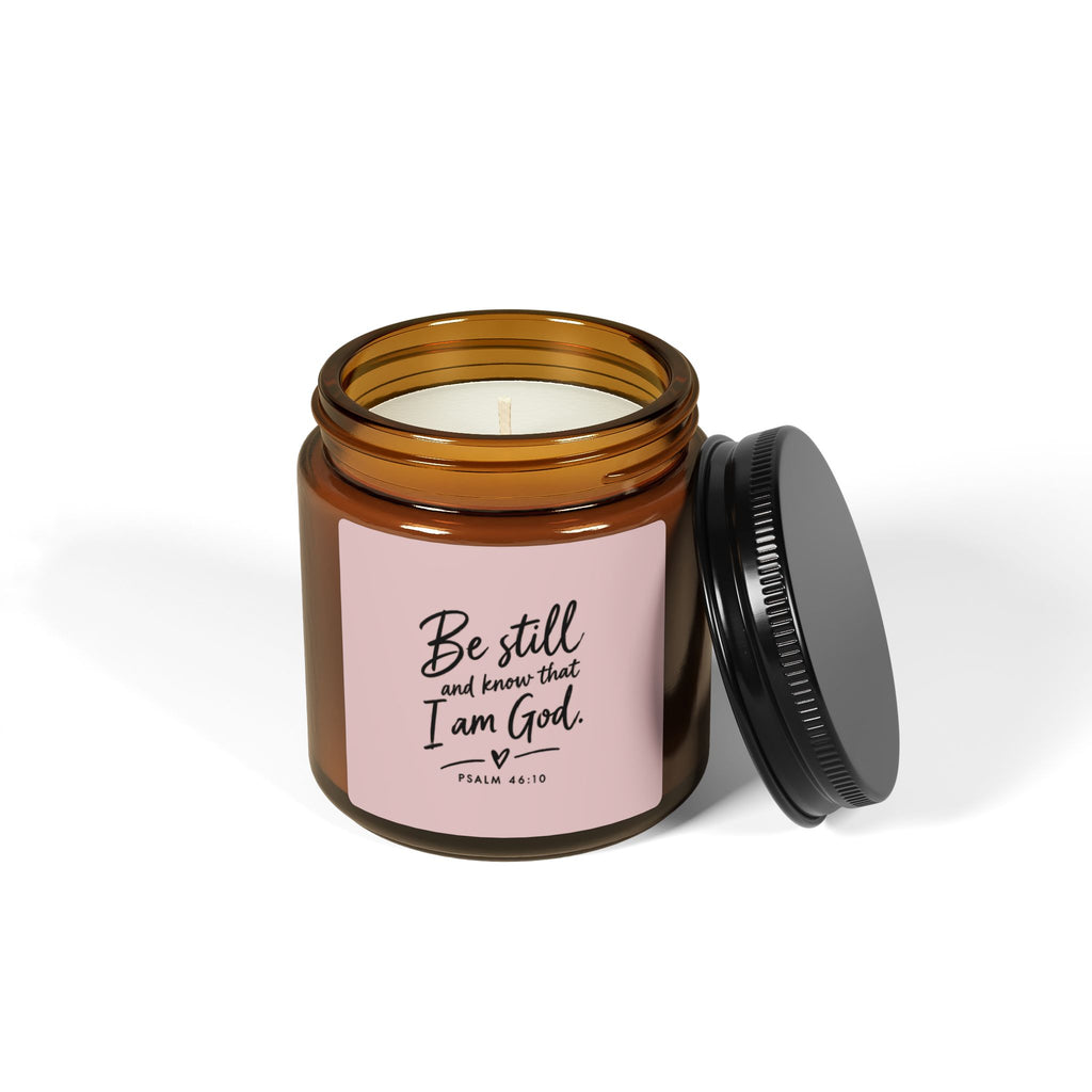 Be Still and Know Soy Candle – Psalm 46:10 Christian Amber Jar Candle